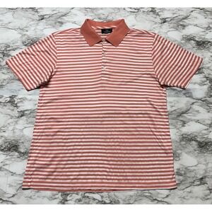 Jim Thompson Men's T Shirt Size S Salmon White Striped Short Sleeve 100%‎ Cotton